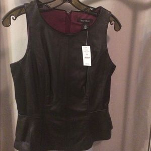 Leather peplum White House black market tank
